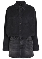 Good American Denim Mini Shirt Dress Black