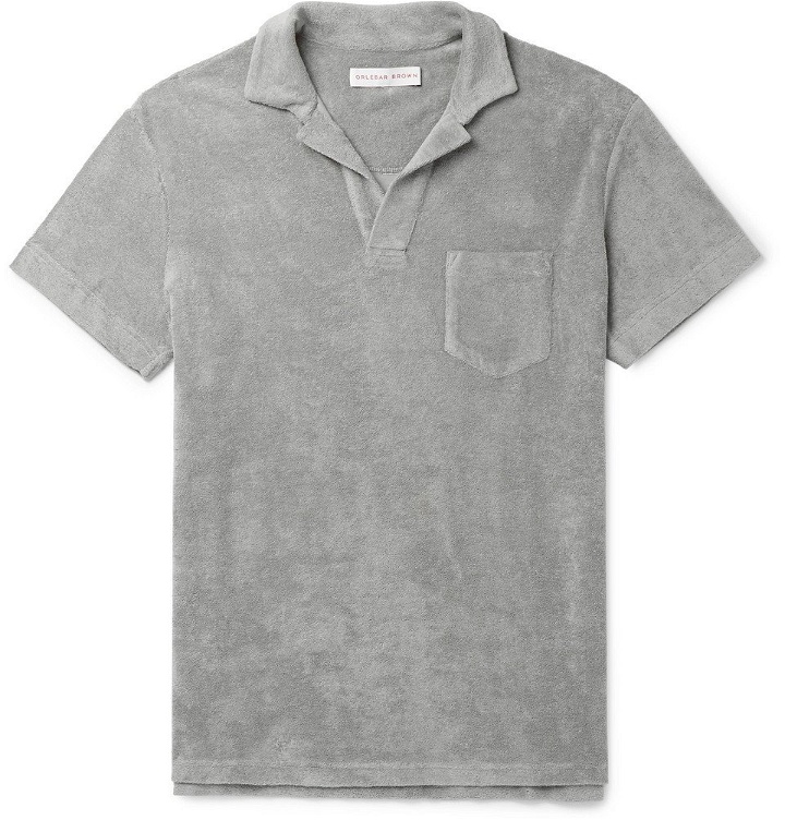 Photo: Orlebar Brown - Cotton-Terry Polo Shirt - Gray