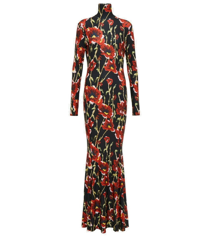 Photo: Norma Kamali Floral-printed fishtail jersey gown