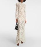 Self-Portrait Embellished lace maxi dress