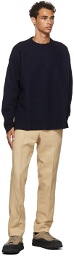 Jil Sander Navy Wool Crewneck Sweater