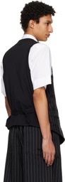 Y-3 Black Sport Uniform Pinstripe Tailored Vest
