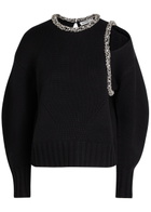 Simkhai Monroe Crystal-embellished Wool-blend Jumper Black