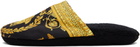 Versace Black 'I Heart Baroque' Slippers