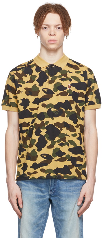 Photo: BAPE Yellow & Green Cotton Polo