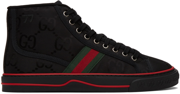 Photo: Gucci Black 'Gucci Tennis 1977' Off The Grid High-Top Sneakers