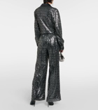 Dolce&Gabbana Sequined high-rise wide-leg pants