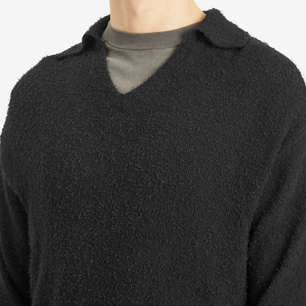 mfpen Men's Knit Polo Shirt in Black Snug