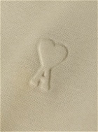 AMI PARIS - Logo-Embossed Cotton-Blend Jersey Sweatshirt - Neutrals