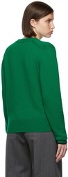 Victoria Beckham Green Cashmere V-Neck Sweater