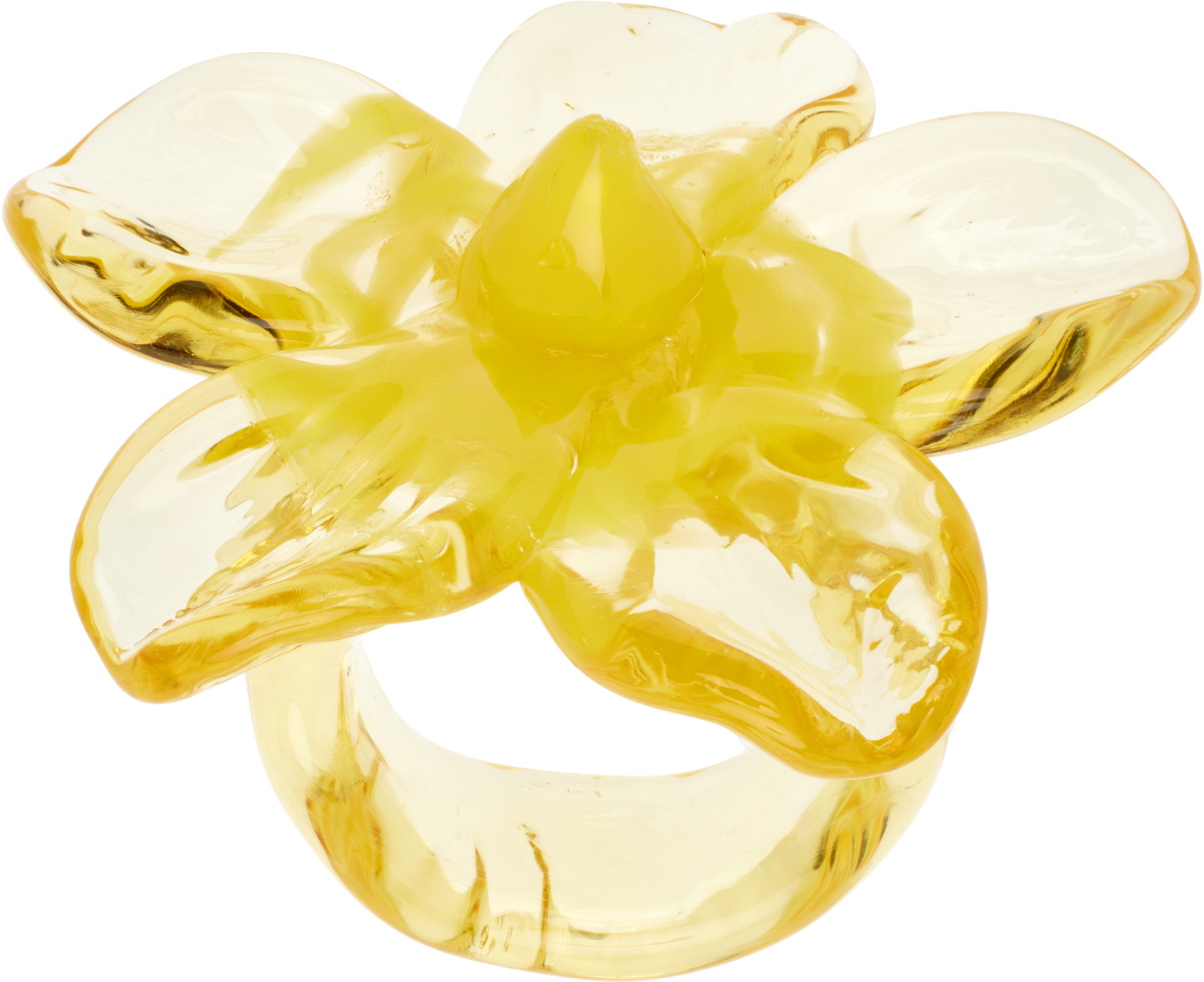 LEVENS JEWELS Yellow Hibiscus Ring