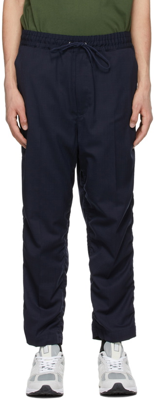 Photo: Junya Watanabe Navy Wool Check Trousers