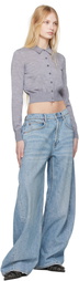alexanderwang.t Gray High-Frequency Stacked Logo Cardigan