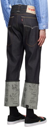 Junya Watanabe Indigo Levi's Edition Print Jeans