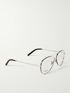 Dior Eyewear - DiorBlackSuit A2U Aviator-Style Tortoiseshell Acetate-Trimmed Silver-Tone Optical Glasses