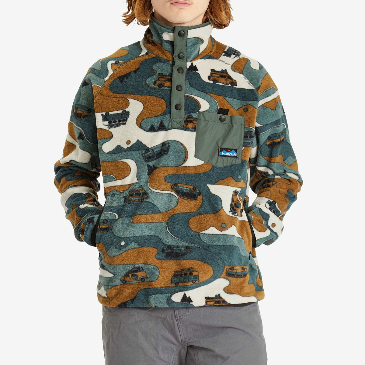 KAVU Men's Teannaway Fleece Top in Dream Van Glen
