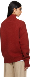 Études Red Recycled Wool Turtleneck