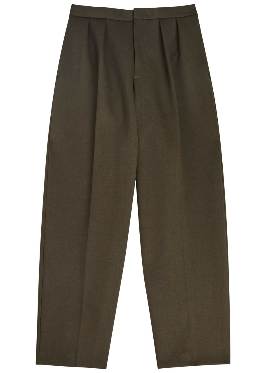 Jacquemus Le Pantalon Citta Woven Straight-leg Trousers Khaki