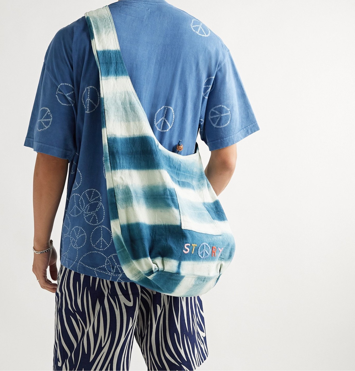 Story Mfg. - Logo-Embroidered Striped Organic Cotton-Canvas Tote 