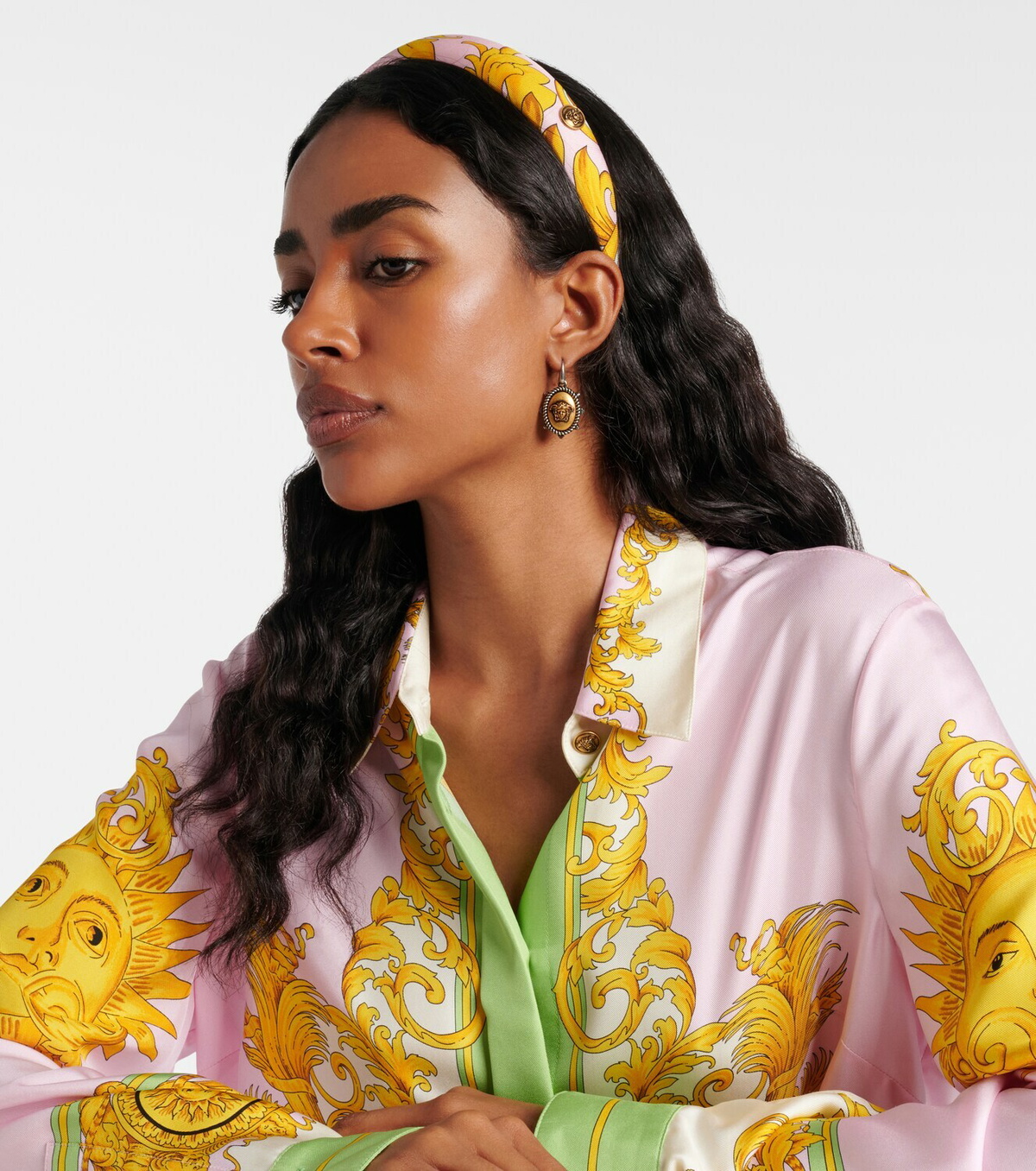 Versace Printed silk headband