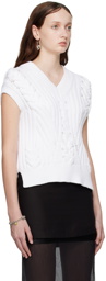 Helmut Lang White Cable Sweater Vest