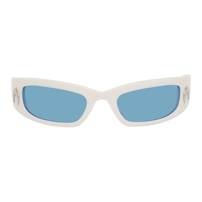 Photo: Marine Serre White Gentle Monster Edition Curved Sunglasses
