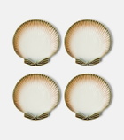 Bordallo Pinheiro Oyster & Scallops set of 4 ceramic dinner plates