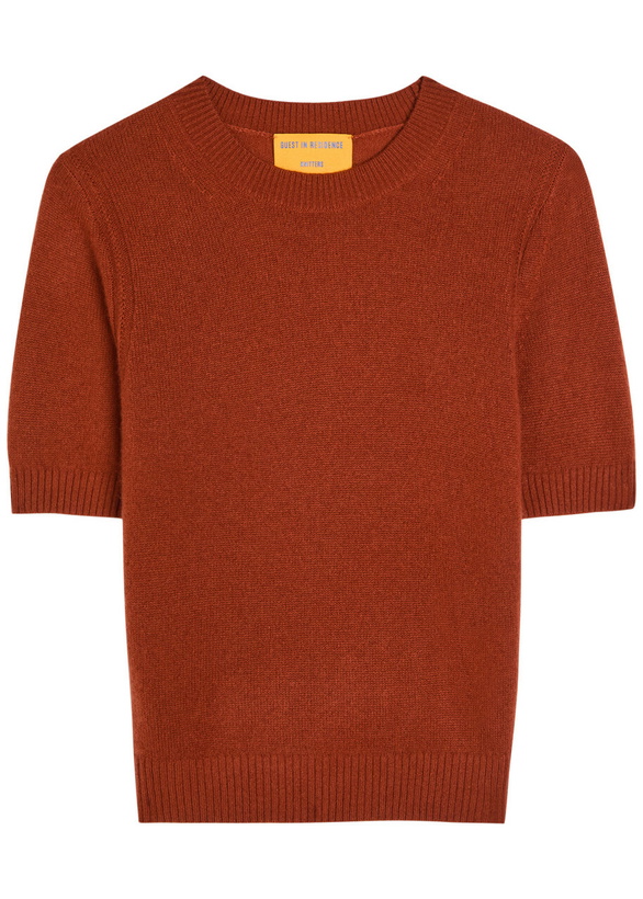 Photo: Guest In Residence Knitted Cashmere T-shirt Brown