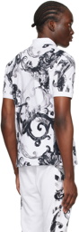 Versace Jeans Couture White Watercolour Couture Polo