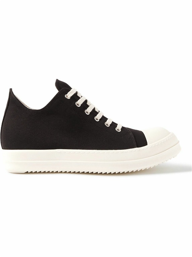Photo: DRKSHDW by Rick Owens - Rubber-Trimmed Twill Sneakers - Black
