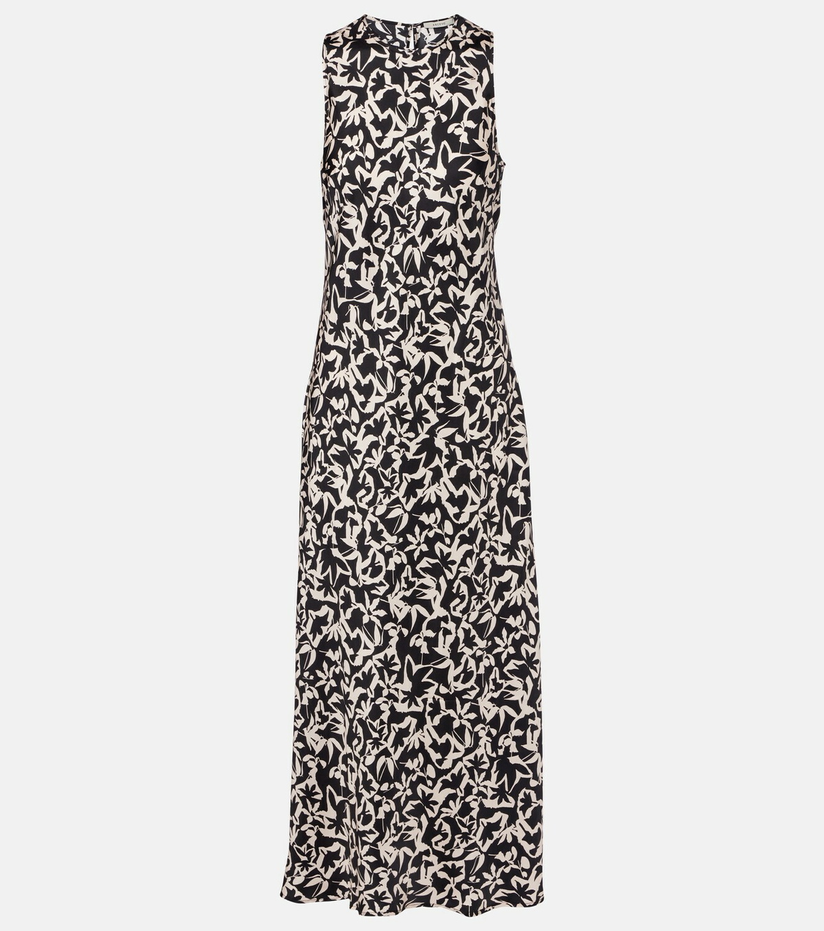 Asceno Valencia printed silk twill maxi dress