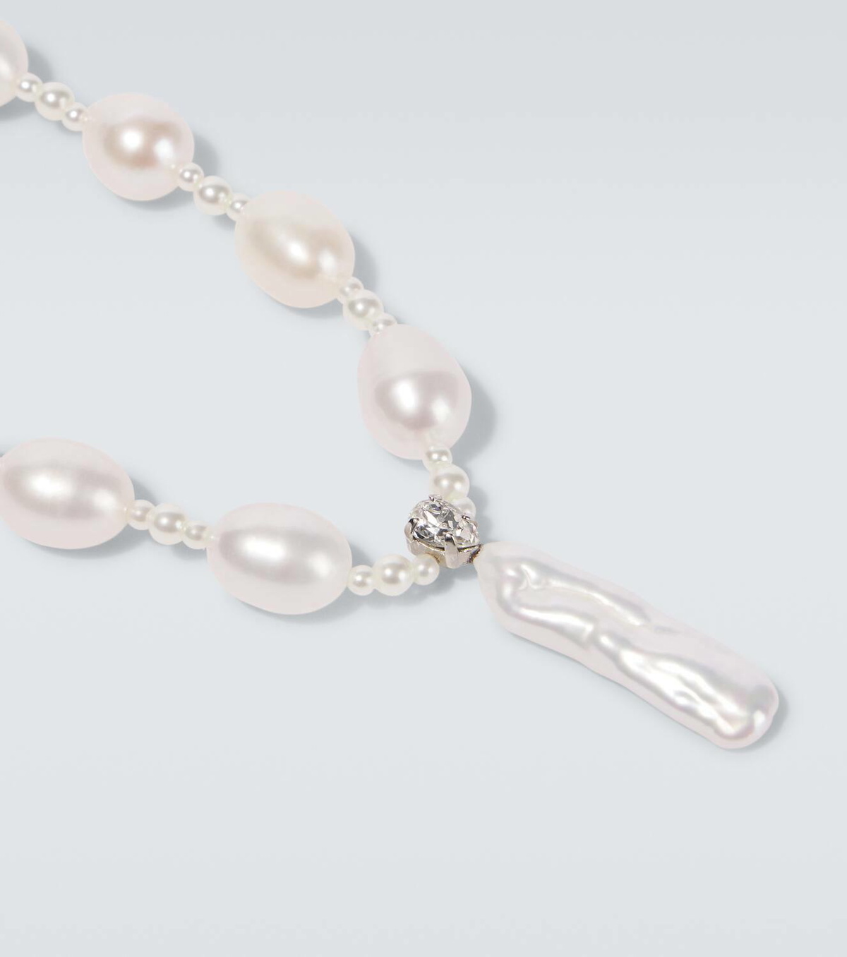 Simone Rocha Staccato pearls and faux pearls pendant necklace