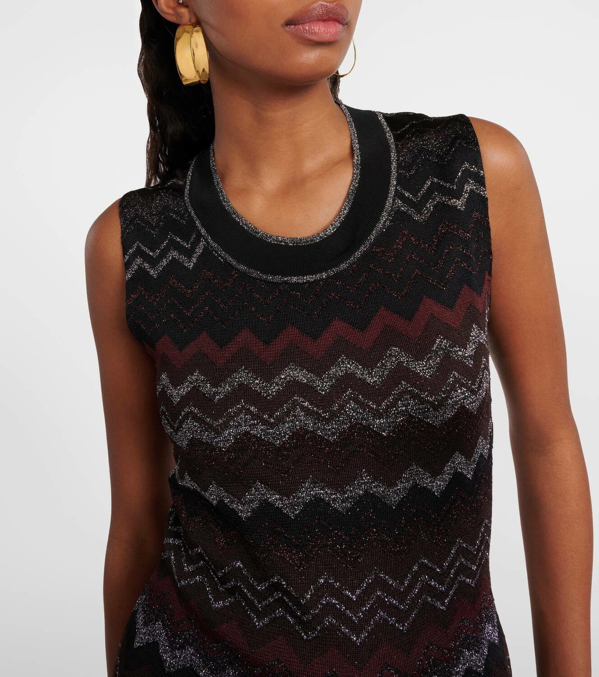 Missoni Zig Zag metallic knit tank top Missoni