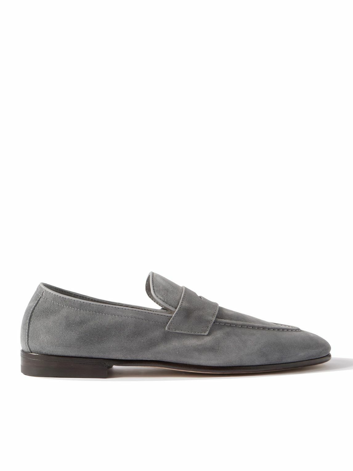 Brunello Cucinelli - Suede Penny Loafers - Gray Brunello