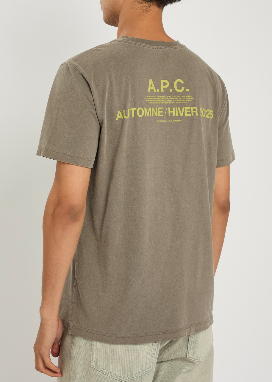 A.P.C. Logo-print Cotton T-shirt Dark Grey