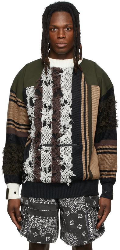 Photo: Sacai Multicolor Rug Jacquard Knit Sweater