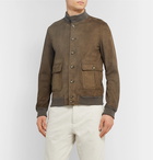 Valstar - Valstarino Slim-Fit Unlined Suede Bomber Jacket - Green