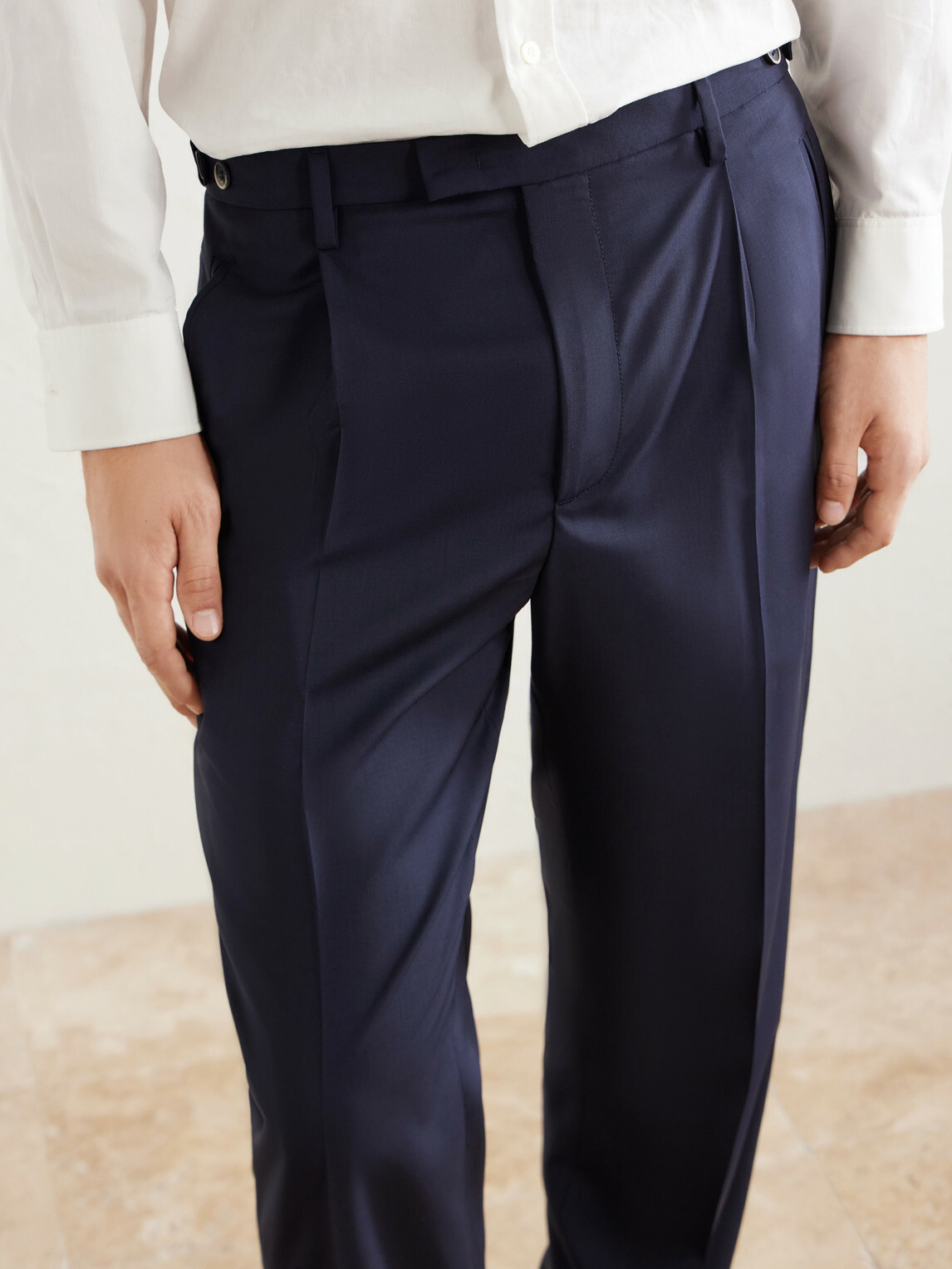Barena - Straight-Leg Pleated Virgin Wool Suit Trousers - Blue