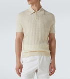 Dunhill Cable-knit cotton and silk polo shirt