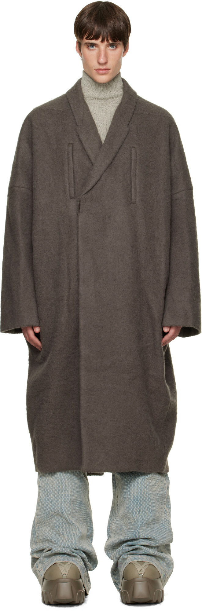 Rick Owens Gray Tower Poiret Coat