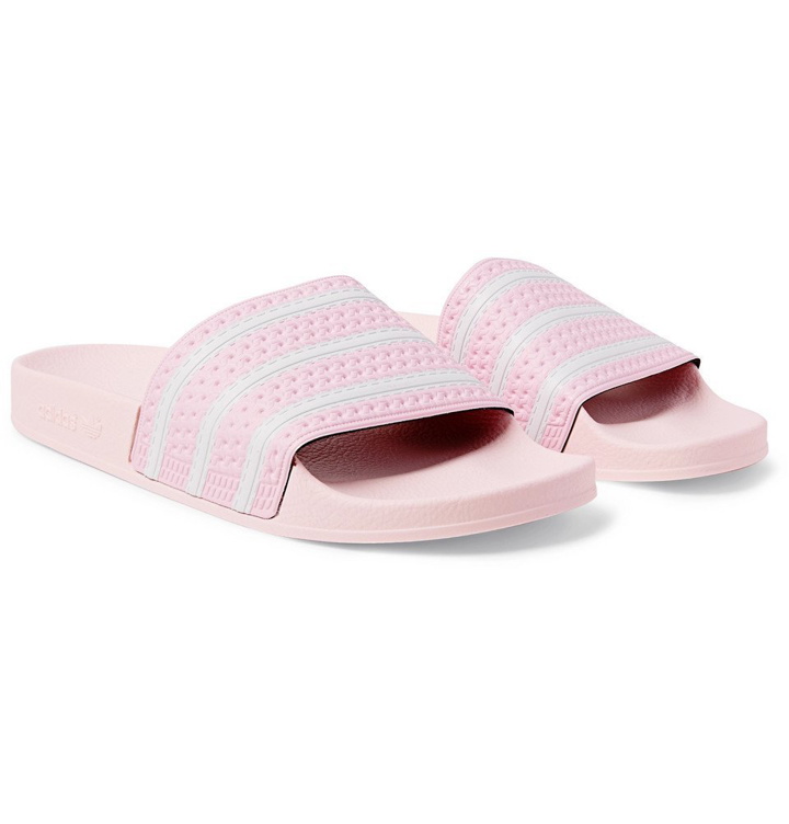 Photo: adidas Originals - Adilette Textured-Rubber Slides - Men - Pink