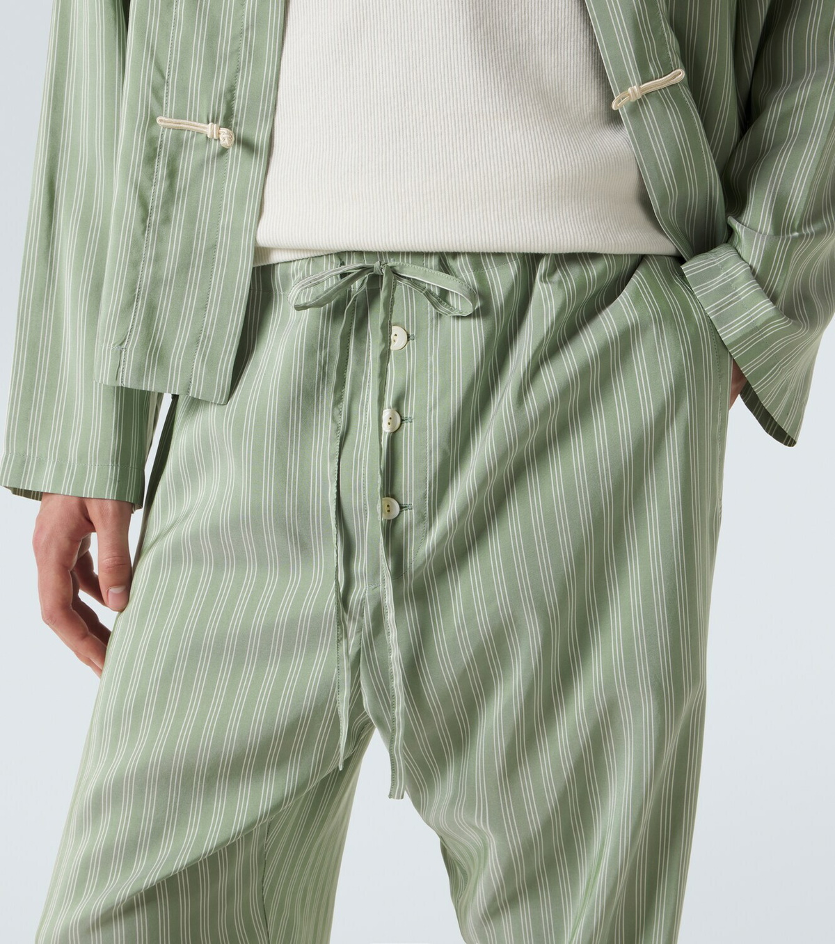 Bode Sylvan striped silk straight pants