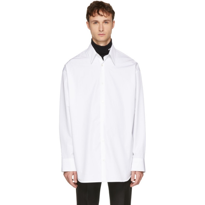 Photo: Calvin Klein 205W39NYC White Embroidered Oversized Shirt