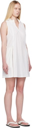 AMOMENTO White Nylon Hooded Minidress