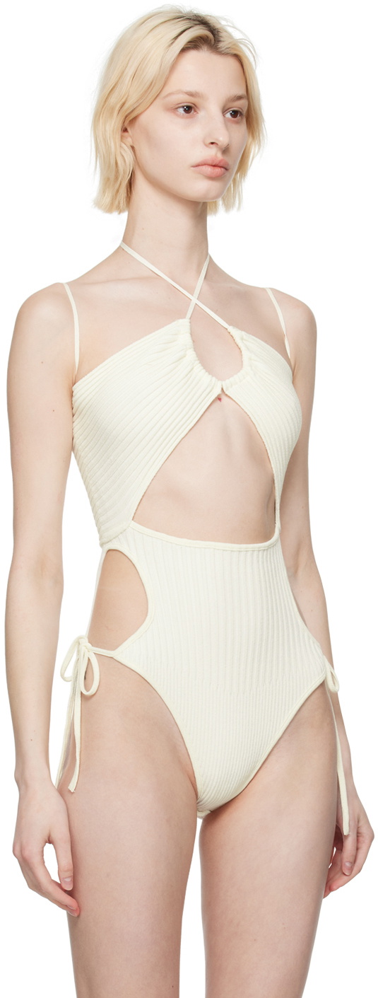 ANDREĀDAMO Off-White Sleeveless Bodysuit