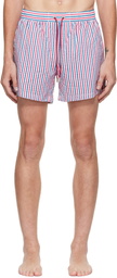 Boss Blue Striped Swim Shorts