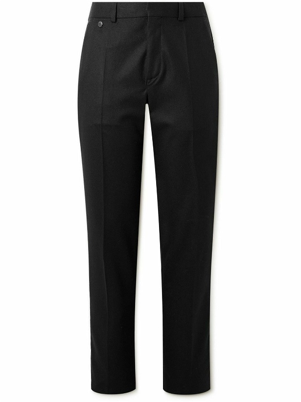 Photo: Agnona - Slim-Fit Wool and Cashmere-Blend Flannel Trousers - Black