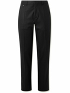 Agnona - Slim-Fit Wool and Cashmere-Blend Flannel Trousers - Black