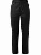 Agnona - Slim-Fit Wool and Cashmere-Blend Flannel Trousers - Black
