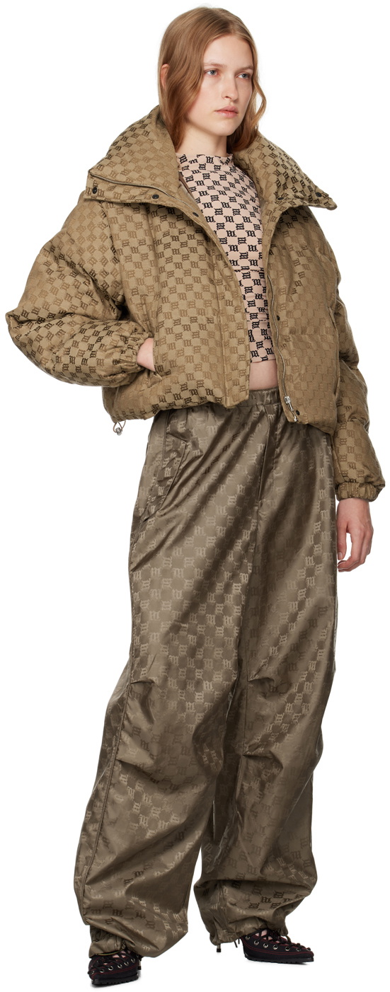 MISBHV Beige Jacquard Monogram Puffer Jacket